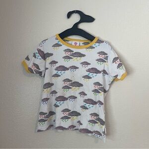 Kids Cloud Pattern T-Shirt with Yellow Accents
